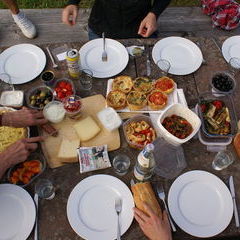 Kursteilnehmers Patchwork Buffet. Immer wieder schön anzusehen und vor allen Dingen zu essen !