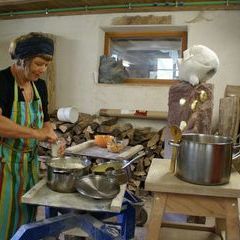 Life Cooking mit Köchin Christine im Atelier.