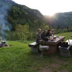 Sonnenuntergang bei Feuer ...