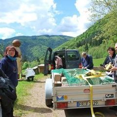 Ankunft mit ca. 2 Tonnen Gestein am Maierhof